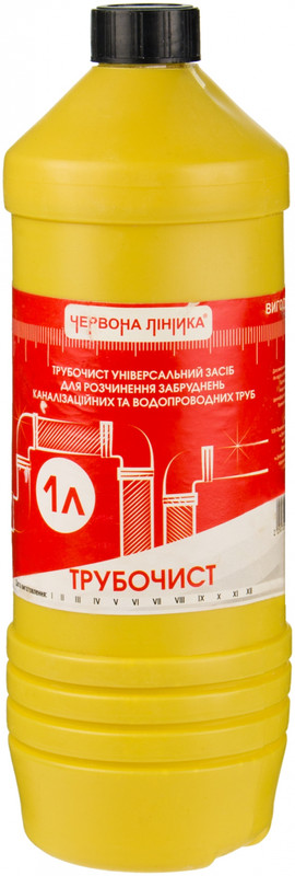 Засіб для прочищення труб ЧЕРВОНА ЛІНІЙКА Трубочист, 1 л